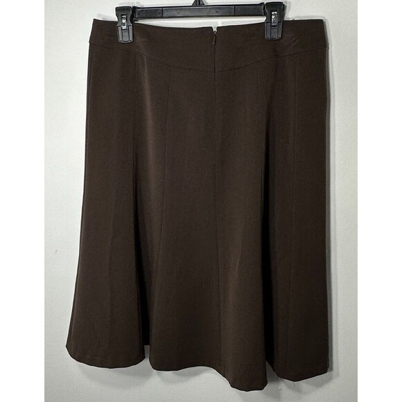 Apt 9 Stretch Skirt Women's Sz 12 Brown A-line Flare Zip Polyester Lined Career - Picture 4 of 10